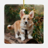 フェスティバルかわいい水の色ペンギンのホリデーフォト セラミックオーナメント (裏面)