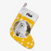 フェスティバルかわいい犬のペットの写真 スモールクリスマスストッキング (正面 (吊り時))