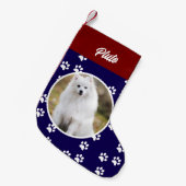 フェスティバルかわいい犬のペットの写真 スモールクリスマスストッキング (正面 (吊り時))