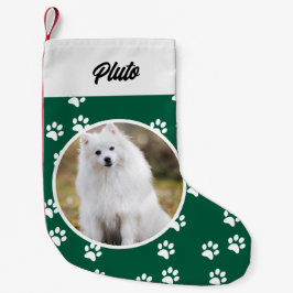 フェスティバルかわいい犬のペットの写真 スモールクリスマスストッキング