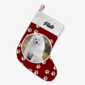 フェスティバルかわいい犬のペットの写真 スモールクリスマスストッキング (正面 (吊り時))