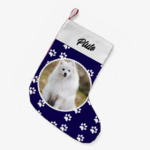 フェスティバルかわいい犬のペットの写真 スモールクリスマスストッキング (正面 (吊り時))