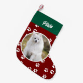 フェスティバルかわいい犬のペットの写真 スモールクリスマスストッキング (正面 (吊り時))