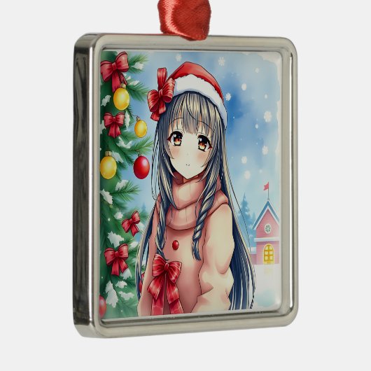 フェスティバルかわいらしアニメガールクリスマス メタルオーナメント (右)