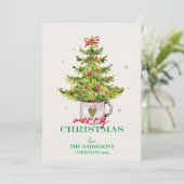 フェスティバルかわいらしグリーンクリスマスツリーポット シーズンカード (スタンド正面)