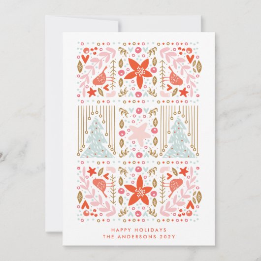 フェスティバルかわいらしホリデークリスマスカード シーズンカード (正面)