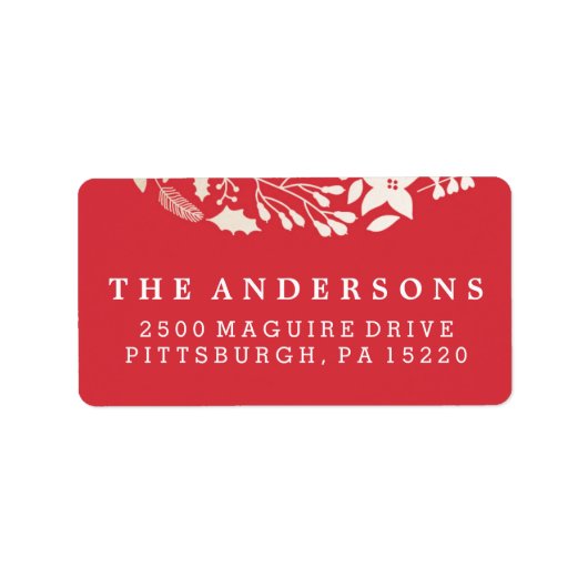 フェスティバルきらめく花模様 |休日の住所 シール (正面)