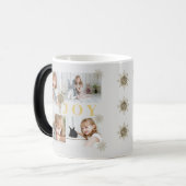 フェスティバルきらめく金ゴールドジョイクリスマスフォトホリデー モーフィングマグカップ (正面左)