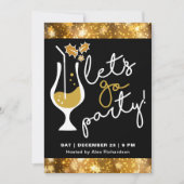 フェスティバルきらめく金ゴールド花火クリスマスパーティー 招待状 (正面)