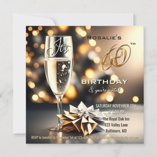 フェスティバルきらめく60誕生日 招待状 (正面)