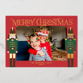 フェスティバルくるみクラッカークリスマスフレームフォトフォイルホール 箔シーズンカード (正面)