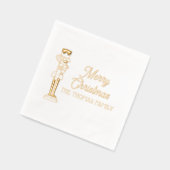 フェスティバルくるみクラッカーメリークリスマスの名前 箔ナプキン (左)