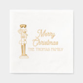 フェスティバルくるみクラッカーメリークリスマスの名前 箔ナプキン (正面)