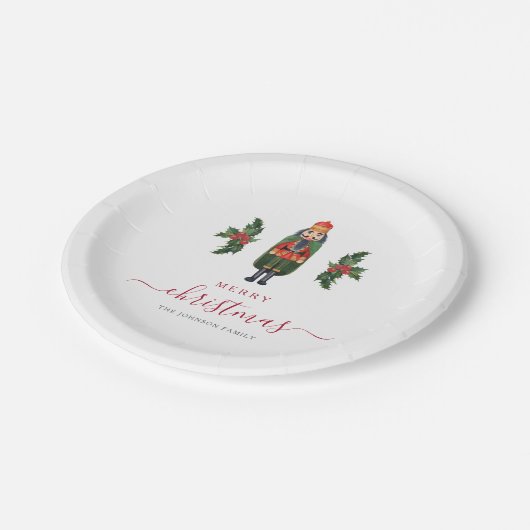 フェスティバルくるみクラッカーメリークリスマス ペーパープレート (アングル)