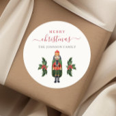 フェスティバルくるみクラッカーメリークリスマス ラウンドシール