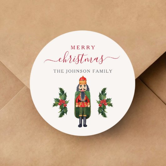 フェスティバルくるみクラッカーメリークリスマス ラウンドシール