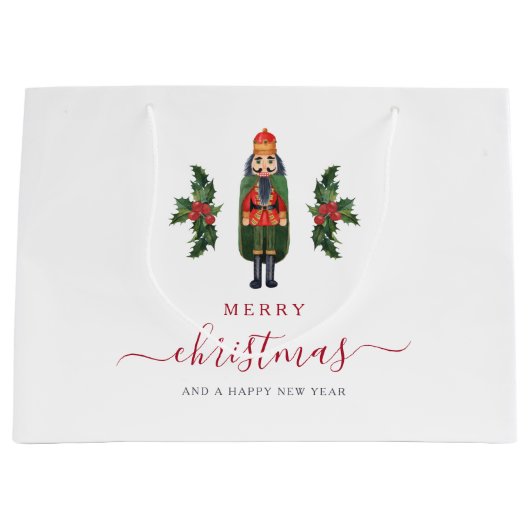 フェスティバルくるみクラッカーメリークリスマス ラージペーパーバッグ (正面)