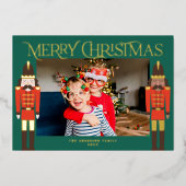 フェスティバルくるみ割りクリスマスフレームの写真 箔シーズンカード (正面)