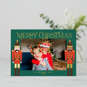フェスティバルくるみ割りクリスマスフレームの写真 箔シーズンカード (立ち正面)