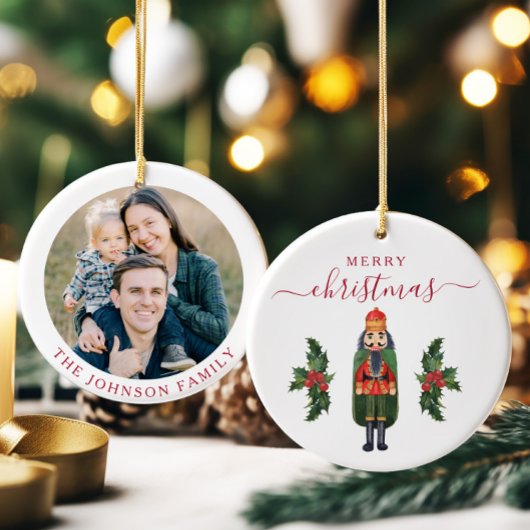 フェスティバルくるみ割り写真クリスマス セラミックオーナメント