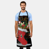 フェスティバルしゃれている:クリスマスシェフの特別な日 エプロン (着用した状態)