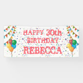 フェスティバルしゃれている:パーソナライズされた紙吹雪誕生日バン 横断幕 (横)