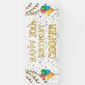 フェスティバルしゃれている:パーソナライズされた紙吹雪誕生日バン 横断幕 (縦)