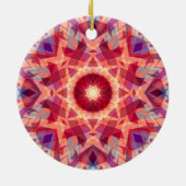 フェスティバルすてき赤ドーパミンデコールクリスマススター セラミックオーナメント (裏面)