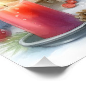 フェスティバルで愛らしい、居心地の良いクリスマスキタン ポスター (コーナー)