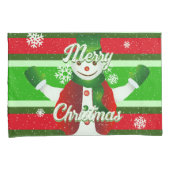 フェスティバルとおもしろい雪だるまクリスマス 枕カバー (正面右)