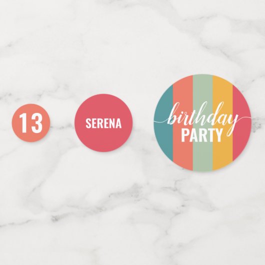 フェスティバルとはっきりしたカラー見本誕生日 コンフェッティ (正面)