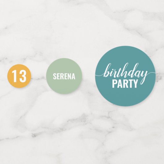 フェスティバルとはっきりしたカラー見本誕生日 コンフェッティ (裏面)