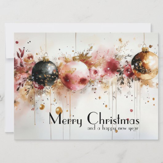 フェスティバルとエレガントクリスマスグリーティングカード カード (正面)