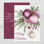 フェスティバルとエレガントクリスマスグリーティングカード シーズンカード (正面/裏面)