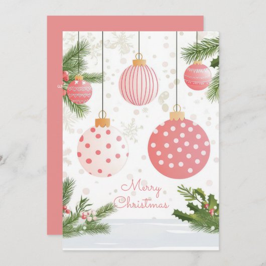 フェスティバルとエレガントクリスマスグリーティングカード シーズンカード (正面/裏面)