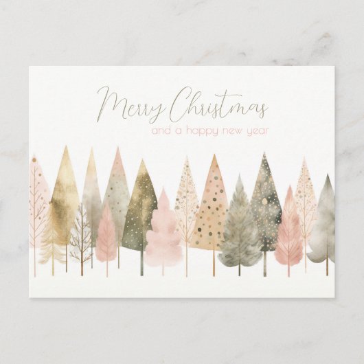 フェスティバルとエレガントクリスマスグリーティングカード ポストカード (正面)