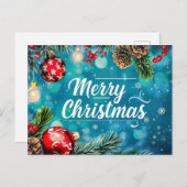 フェスティバルとエレガントクリスマスグリーティングカード ポストカード (正面/裏面)