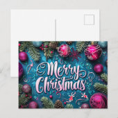 フェスティバルとエレガントクリスマスグリーティングカード ポストカード (正面/裏面)
