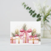 フェスティバルとエレガントクリスマスグリーティングカード ポストカード (スタンド正面)