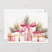 フェスティバルとエレガントクリスマスグリーティングカード ポストカード (正面/裏面)