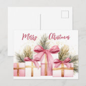 フェスティバルとエレガントクリスマスグリーティングカード ポストカード (正面/裏面)