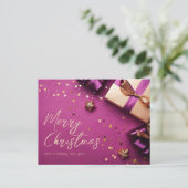 フェスティバルとエレガントクリスマスグリーティングカード ポストカード (スタンド正面)