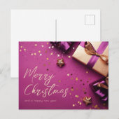 フェスティバルとエレガントクリスマスグリーティングカード ポストカード (正面/裏面)