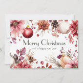 フェスティバルとエレガントクリスマスグリーティングカード 招待状 (正面)