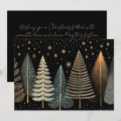フェスティバルとエレガントクリスマスツリーのグリーティングカード シーズンカード (正面/裏面)