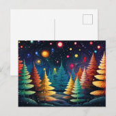 フェスティバルとエレガントクリスマスツリーのグリーティングカード ポストカード (正面/裏面)