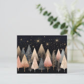 フェスティバルとエレガントクリスマスツリーのグリーティングカード ポストカード (スタンド正面)