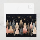 フェスティバルとエレガントクリスマスツリーのグリーティングカード ポストカード (正面/裏面)