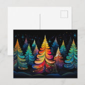 フェスティバルとエレガントクリスマスツリーのグリーティングカード ポストカード (正面/裏面)