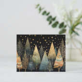 フェスティバルとエレガントクリスマスツリーのグリーティングカード ポストカード (スタンド正面)